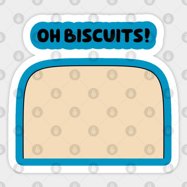 Oh Biscuits Blue shirt Sticker by Aphantasous